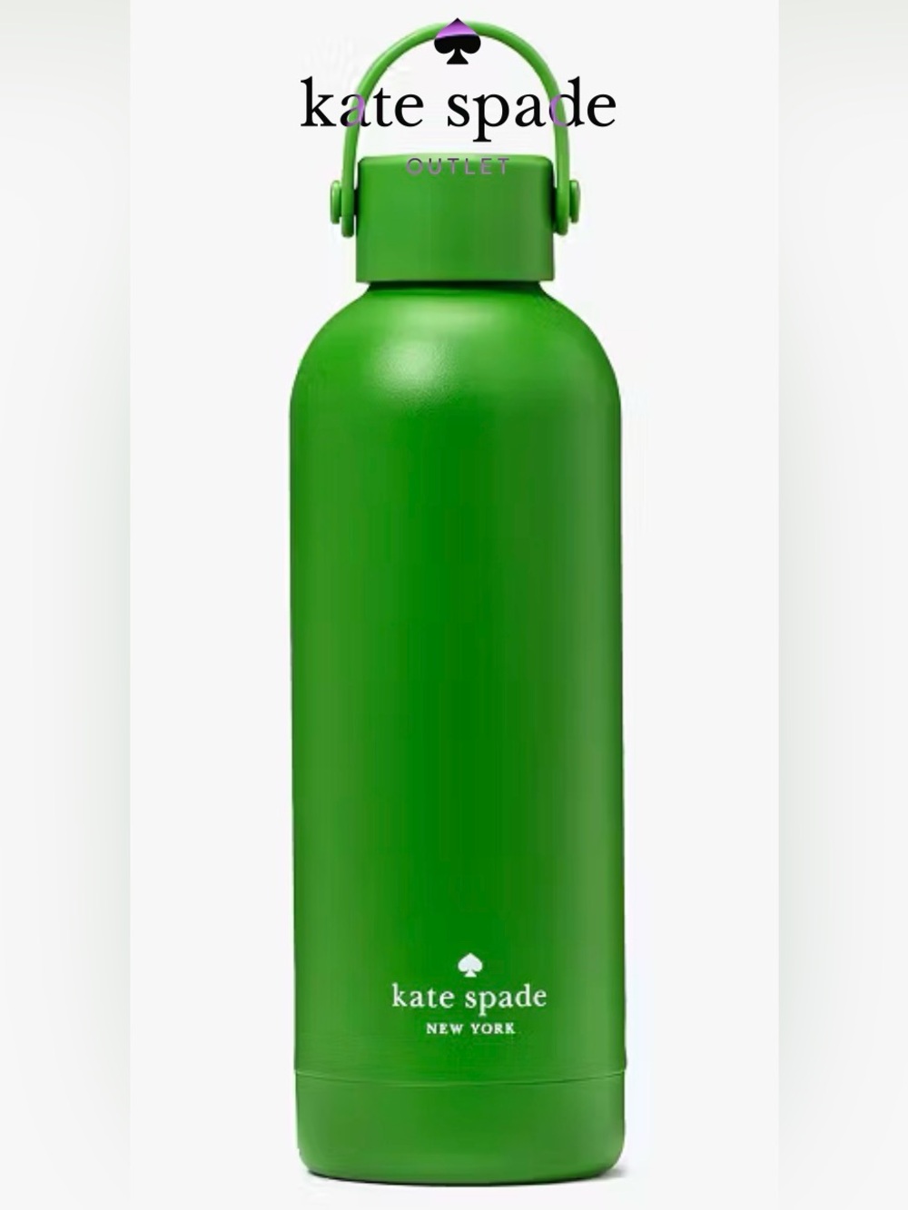 kate spade bright green insulated water bottle with handle